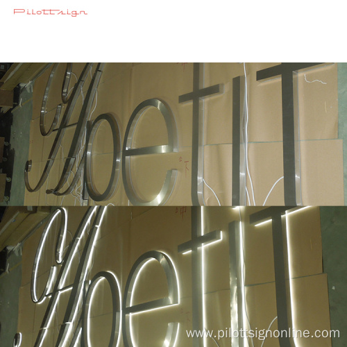 Waterproof metal LED front lit 3D sign logo